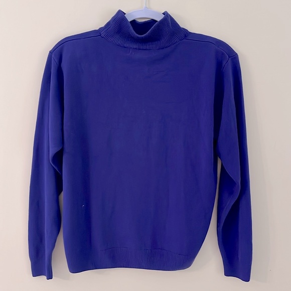 DRESS BARN Vintage Knit Purple Mock Turtleneck Acrylic Sweater Size L - Picture 3 of 7